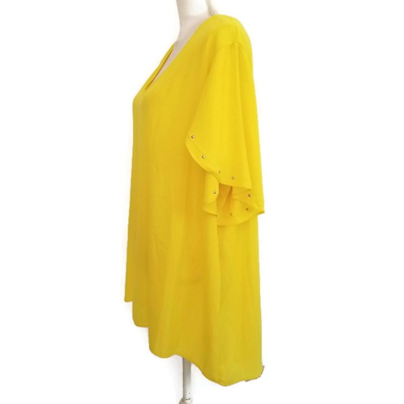 Cato Tops - Cato 22/24W Hi-Lo Yellow Top